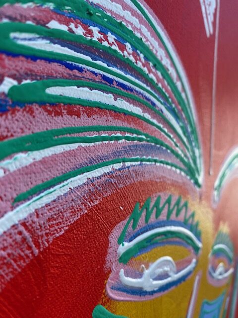 Painting of Mr. Live abroad, Detail eye